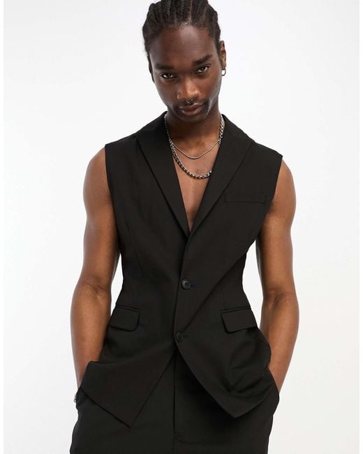 Men's sleeveless tuxedo jacket best sale