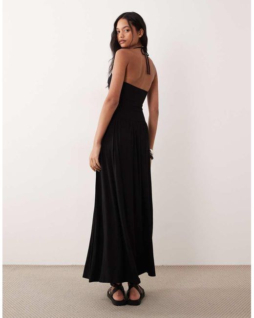 ASOS Black Drop Wait Halter Neck Sundress