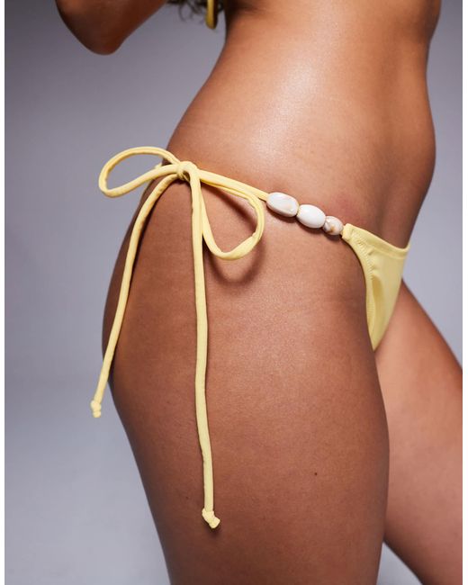 Candypants Black Beaded Tie Side Bikini Bottom