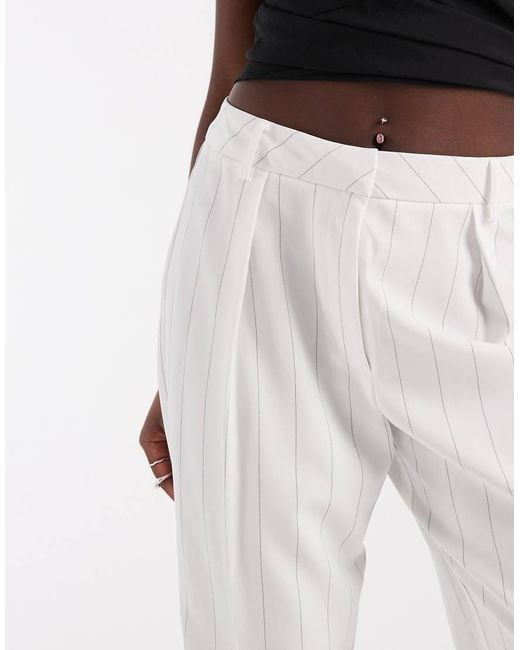 River Island White Tailored Wide Leg Trouser