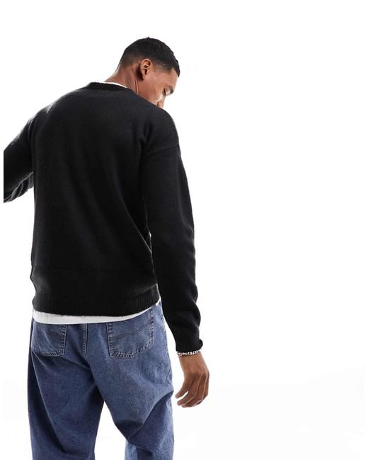 Only & Sons – oversize-strickpullover in Black für Herren