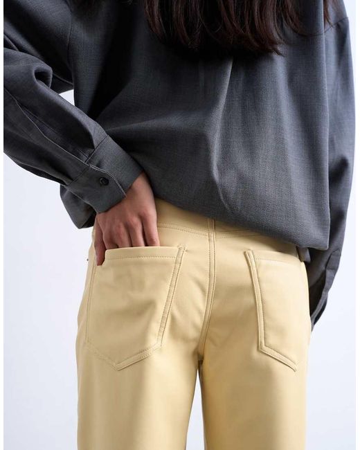 TOPSHOP White Faux Leather Ankle Grazer Trouser