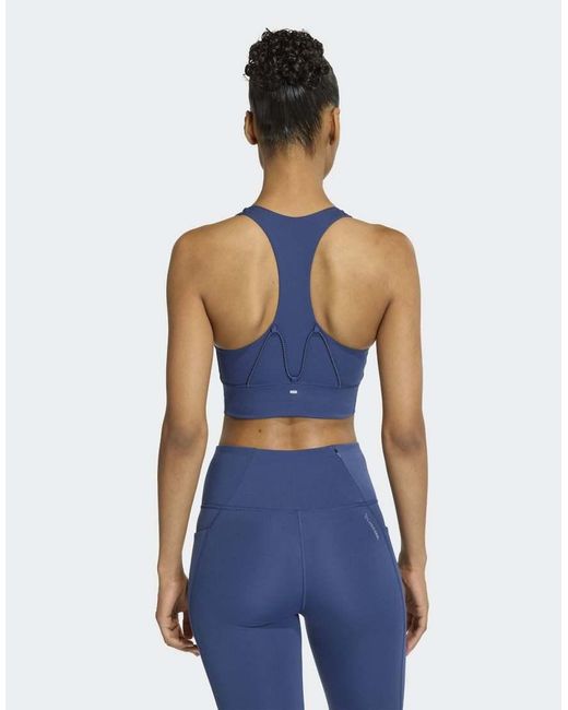Adidas Originals Blue Adi365 Running Pocket Medium Support Bra