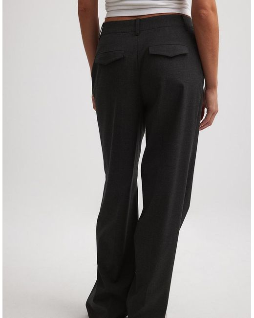 NA-KD Black Pocket Flap Detail Suit Trouser