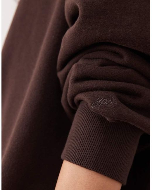 Abercrombie & Fitch Brown Ypb Mockneck Terry Oversized Sweatshirt