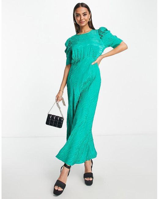Nobody's Child Blue Moira Animal Satin Midi Dress