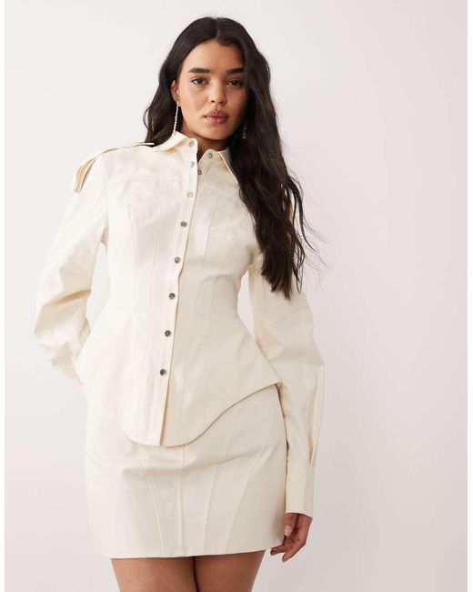 ASOS Natural Sculpted Mini Skirt