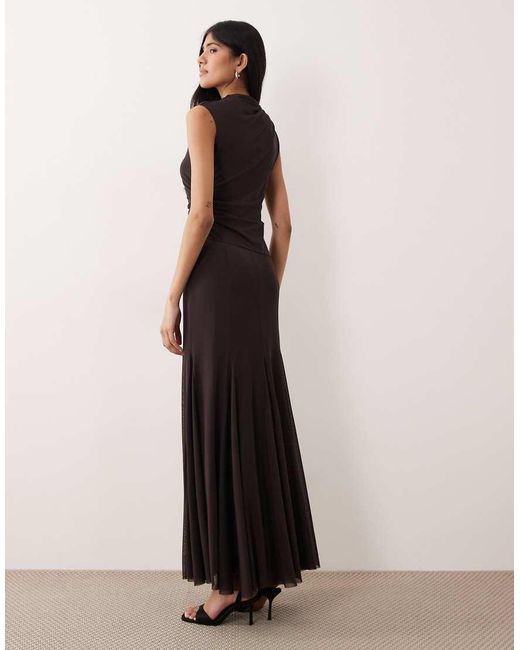 Gina Tricot Brown Dropped Waist Maxi Dress