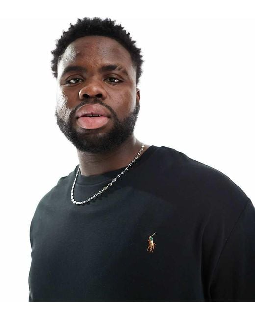 Polo Ralph Lauren Blue Big & Tall Icon Logo Pima Cotton T-shirt Classic Fit for men