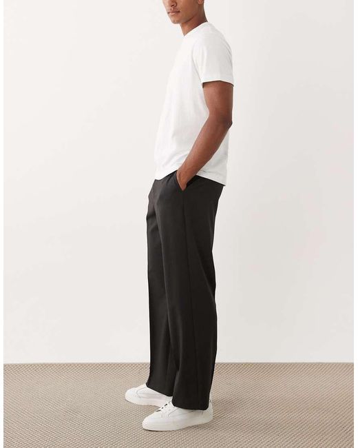 ASOS Black Tailored Comfort Stretch Wide Leg Pants for men