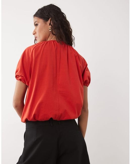 ASOS Red Short Sleeve Bubble Top Co-ord