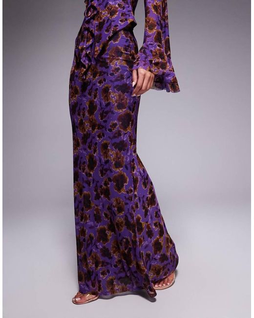 AFRM Gebreide Maxi-Rok Met Fishtail in het Purple