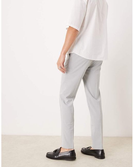 ASOS Gray Slim Fit Smart Wedding Trousers for men