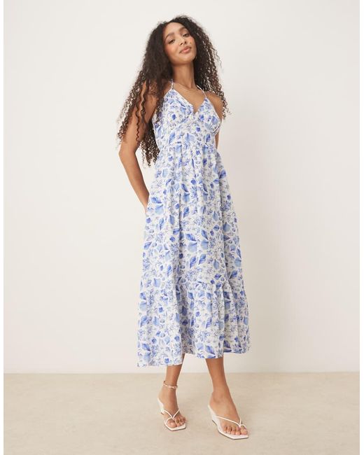 Nobody's Child Blue Bellerose Halter Neck Midi Dress