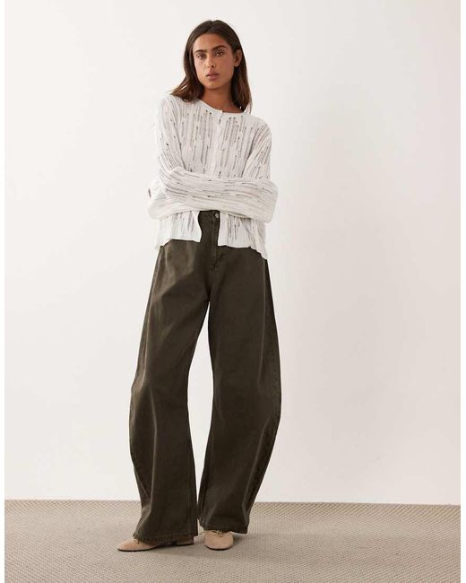 ASOS Natural Long Sleeve Knit Sweater