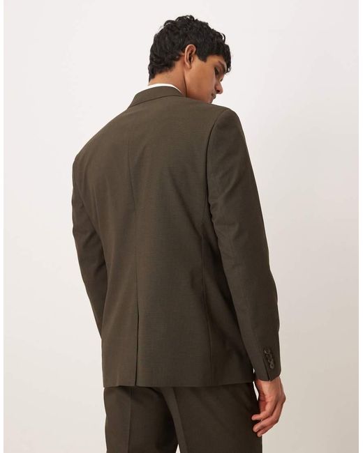 ASOS Gray Double Breasted Regular Suit Jacket for men