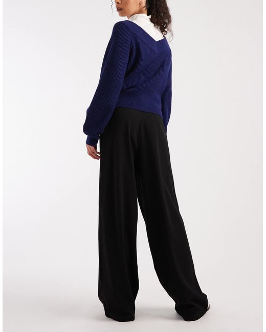 Pantalon large ajusté ONLY en coloris Blue