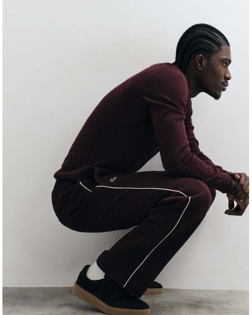 Lacoste White Tennis Heritage Piped Sweatpants for men