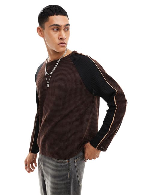 ASOS Black Relaxed Boxy Fit Long Sleeve T-shirt for men