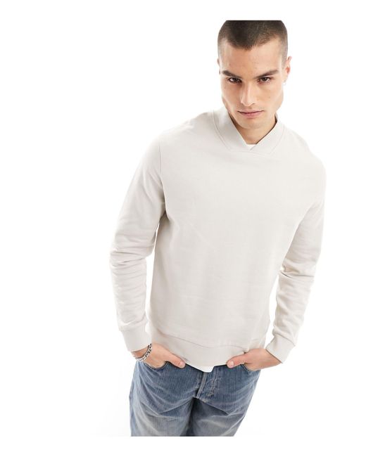 ASOS White Crew Neck Sweatshirt for men
