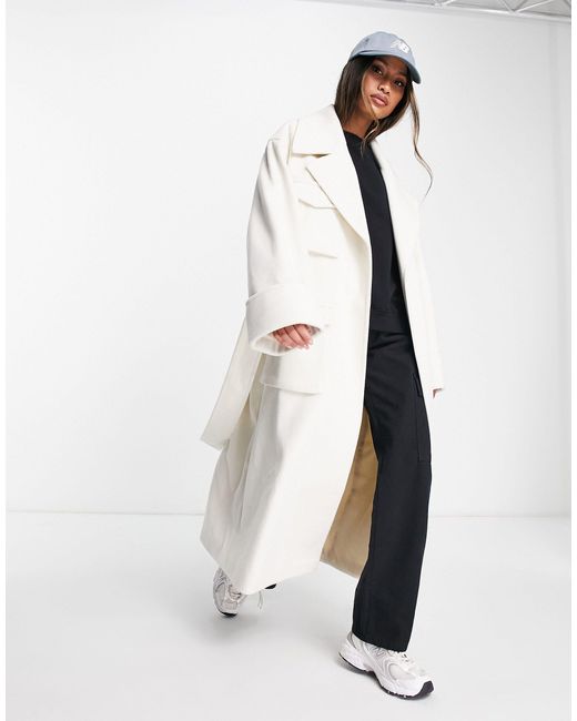 Manteau à poches cargo - écru ASOS en coloris White