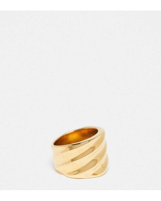 Bohomoon Metallic Ethereal Plated Stainless Steel Chunky Twist Ring
