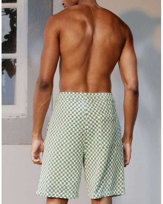 River Island Green Checkerboard Shorts Co-ord for men
