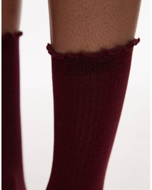 & Other Stories Purple Glitter Frill Socks