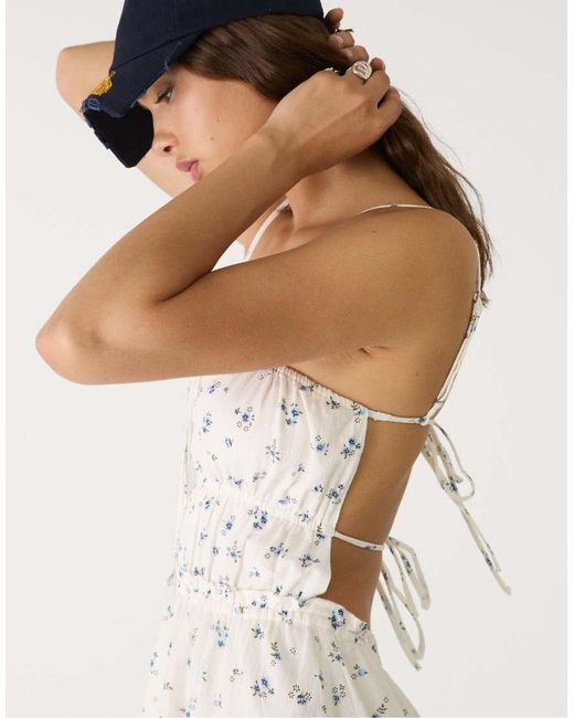 Vestito Senza Maniche Color Écru di Stradivarius in White