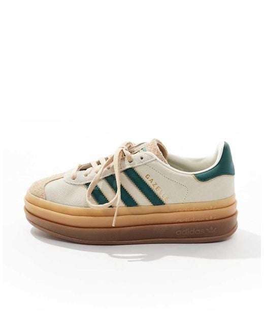 Adidas Originals White Gazelle Bold Platform Trainers