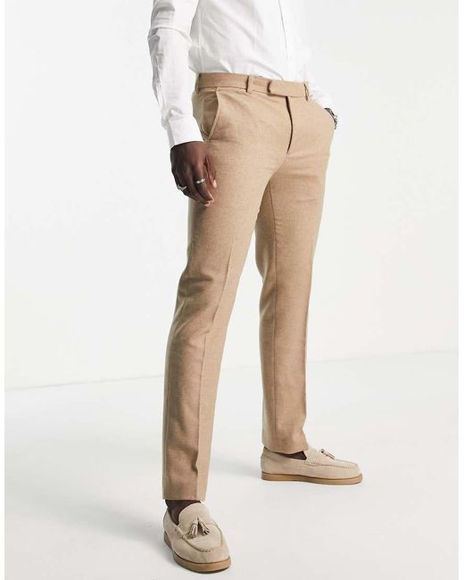 Harry Brown Natural Wedding Tweed Suit Trousers for men