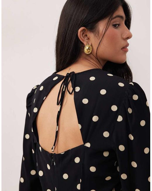 Nobody's Child Black Paris Cut Out Back Fluted Hem Mini Dress