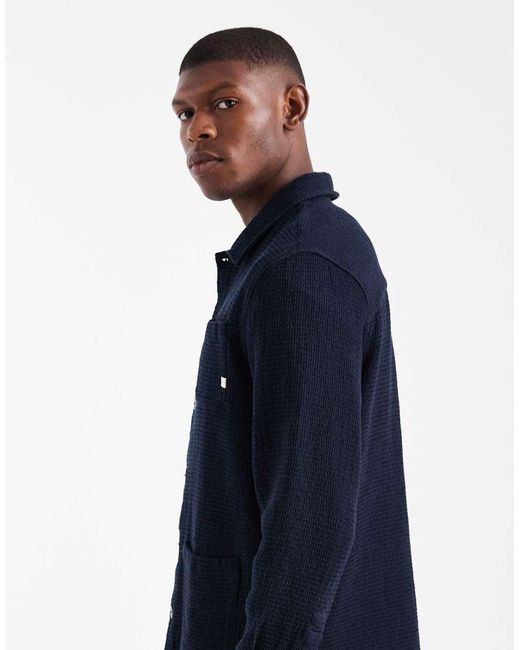 Farah Blue Castlefield Long Sleeve Shirt for men