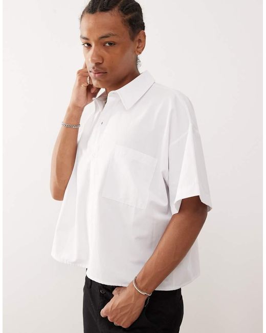 Camicia Squadrata Bianca di Reclaimed (vintage) in White da Uomo