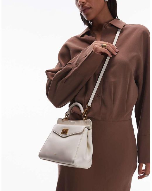 JW PEI Brown Lucia Top Handle Classic Bag With Crossbody Strap