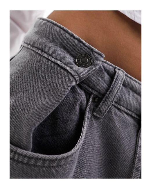 Jeans premium a fondo ampio grigi a pieghe di ASOS in White