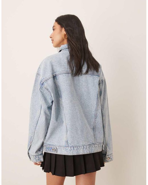 Chaqueta Vaquera Extragrande Con Lavado De Estilo Años 90 De -Azul ASOS de color Gray