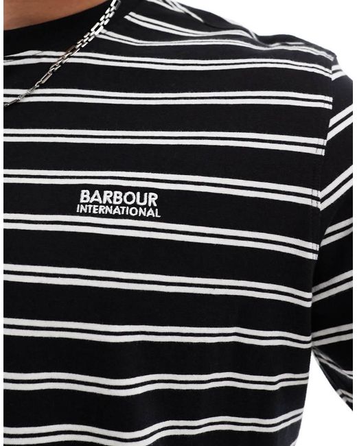 Barbour Black Bernie Stripe T-Shirt for men