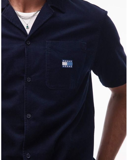 Tommy Hilfiger Blue Cord Camp Shirt for men