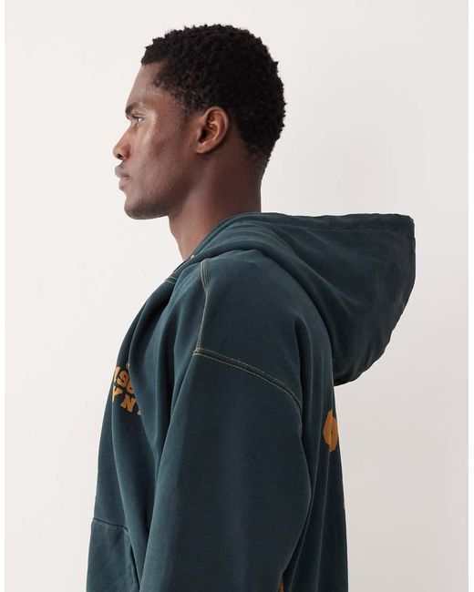 Calvin Klein Blue Vintage Logo Premium Zip Through Hoodie for men
