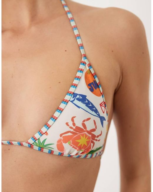 ASOS Natural Luna Triangle Bikini Top
