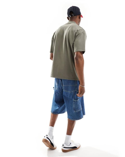 T-shirt oversize épais à col montant kaki ASOS pour homme en