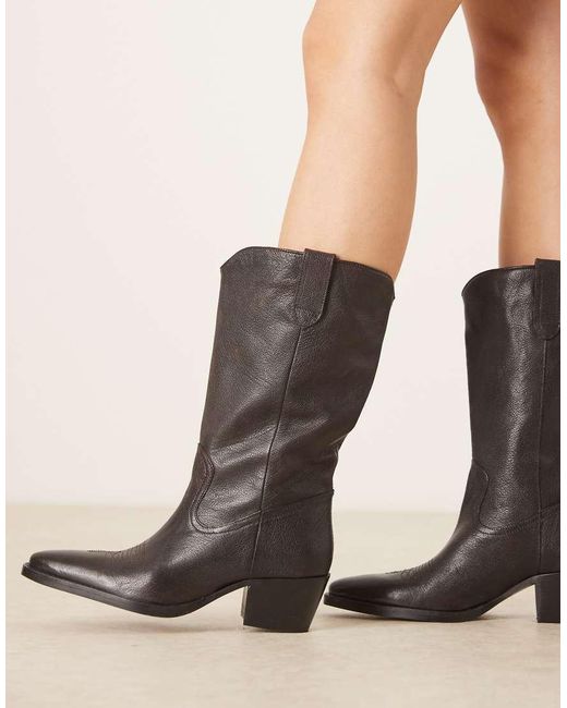 Mango Natural Western Heeled Boots