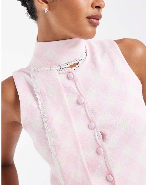 House Of Sunny White peggy Singlet With Scarf Detail