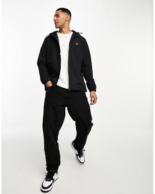 Lyle & Scott Black Icon Logo Zip Through Hooded Jacket for men