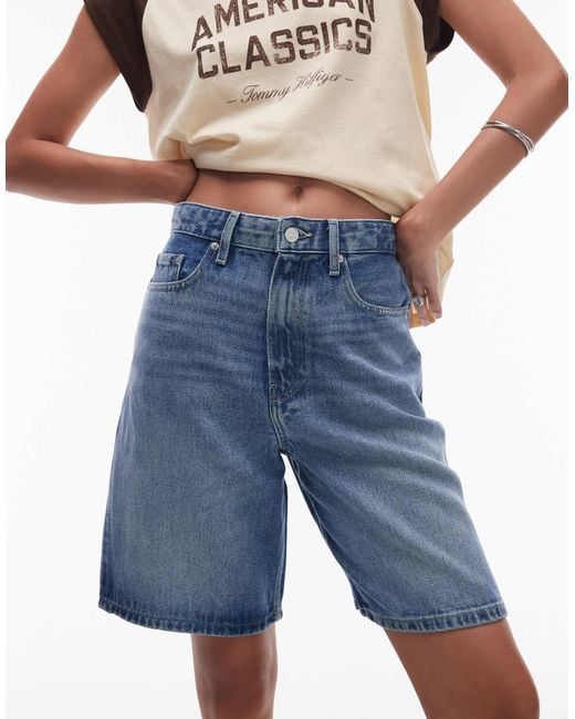 Tommy Hilfiger Blue – heritage – bermudashorts aus dunkelem denim mit geradem schnitt