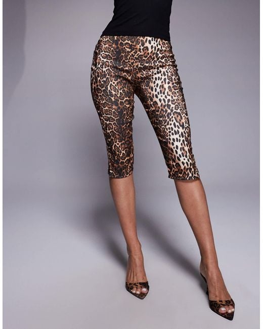 ASOS Blue Bengaline Capri Trouser With Split At Sides