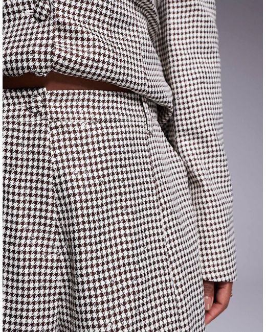 ASOS Gray Curve Houndstooth Flippy Shorts
