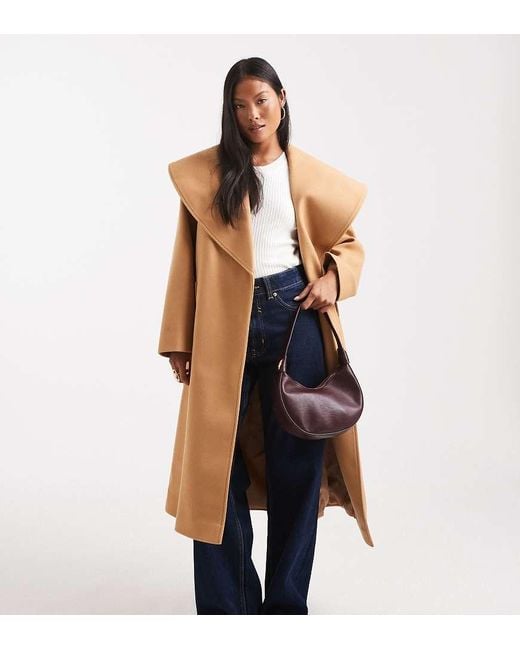 Miss Selfridge Brown Formal Wrap Coat