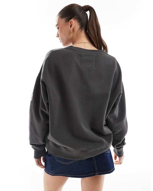 Superdry Black Athletic Essentials Relaxed Crew Sweatshirt